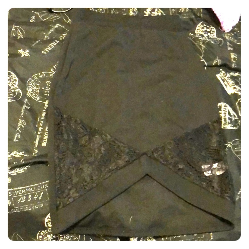 Black Pencil skirt with lace bottom